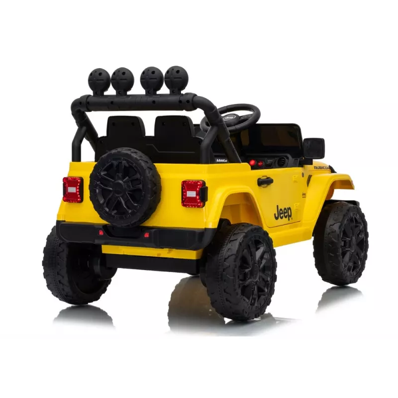 LEAN CARS Jeep Rubicon DK-JWR558 24V Geltonas Baterija varoma važinėjama transporto priemonė su nuotolinio valdymo pulteliu