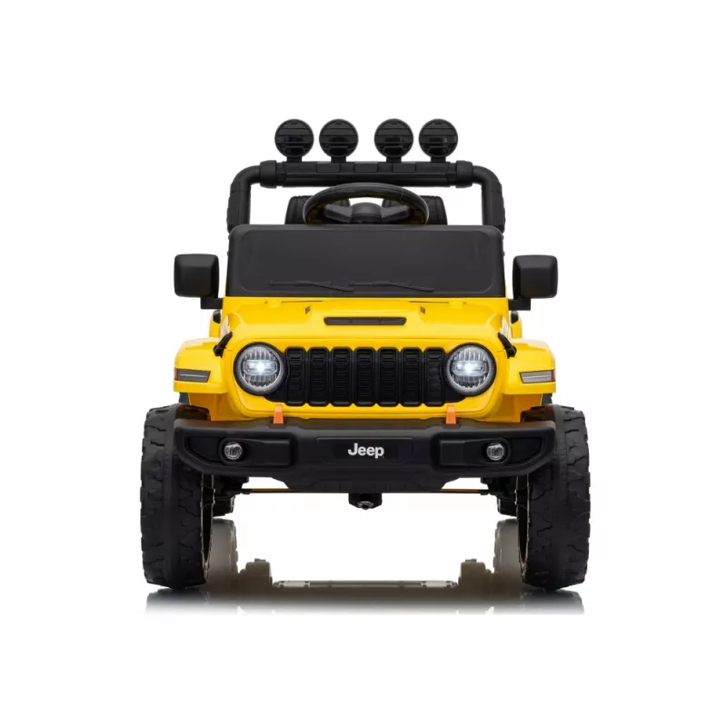 LEAN CARS Jeep Rubicon DK-JWR558 24V Geltonas Baterija varoma važinėjama transporto priemonė su nuotolinio valdymo pulteliu