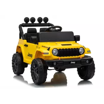 LEAN CARS Jeep Rubicon DK-JWR558 24V Geltonas Baterija varoma važinėjama transporto priemonė su nuotolinio valdymo pulteliu