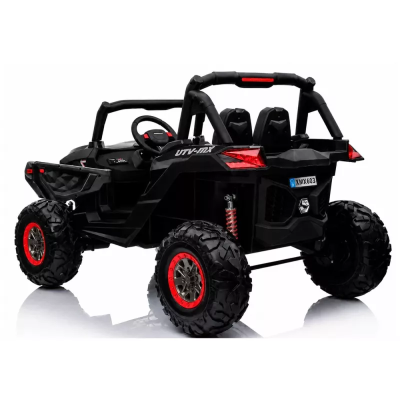LEAN CARS Jeep XMX603 elektrinis vaikiškas automobilis - juodas su MP4
