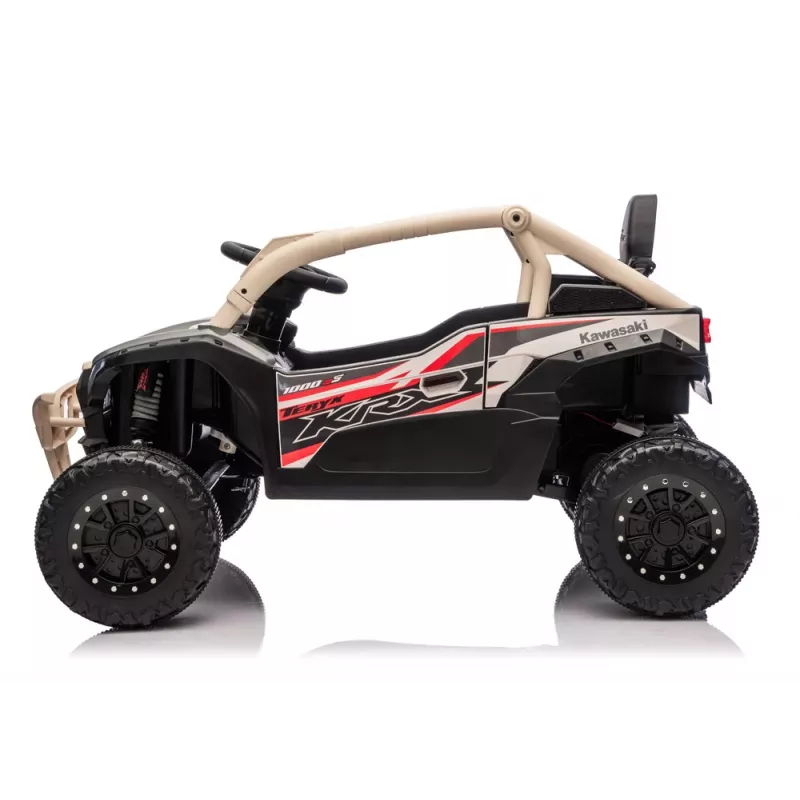 LEAN CARS Kawasaki JS330 24V 5Ah Battery Car Black and Beige