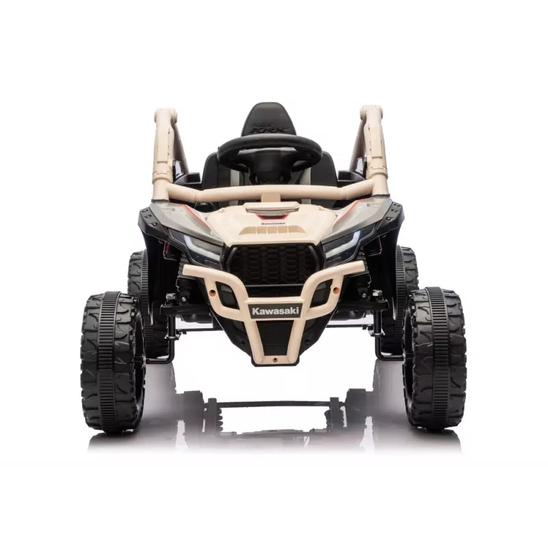 LEAN CARS Kawasaki JS330 24V 5Ah Battery Car Black and Beige