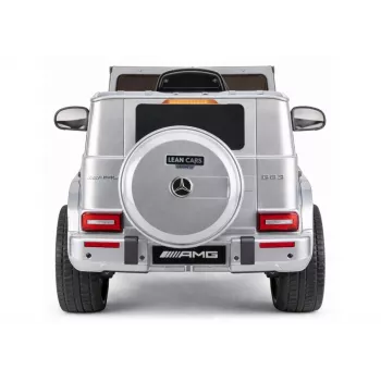 LEAN CARS Mercedes AMG G 63 sidabrinis dažytas baterijomis varomas automobilis