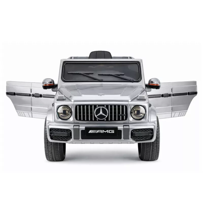 LEAN CARS Mercedes AMG G 63 sidabrinis dažytas baterijomis varomas automobilis