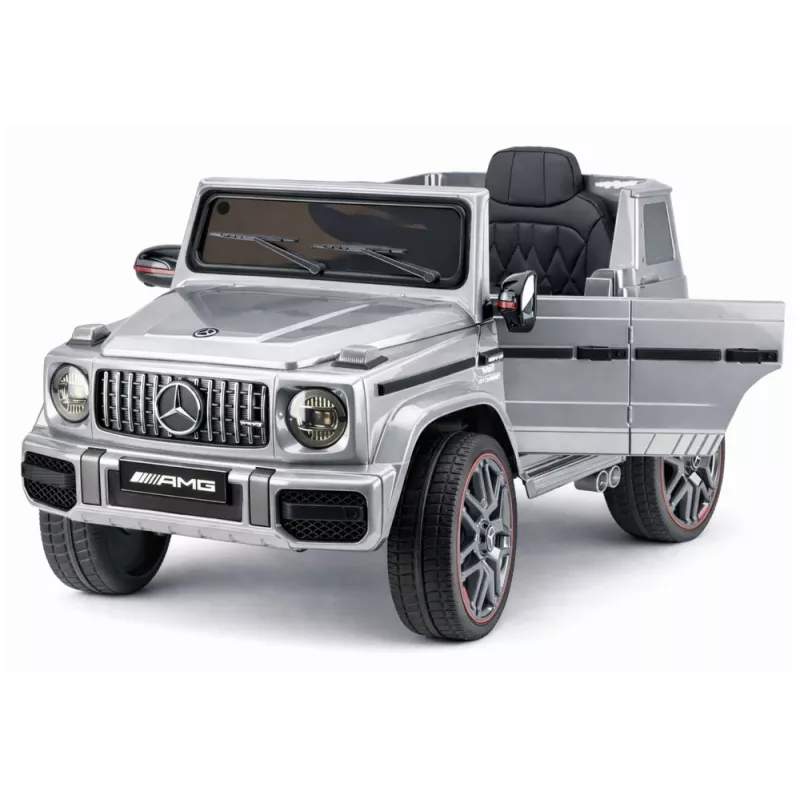 LEAN CARS Mercedes AMG G 63 sidabrinis dažytas baterijomis varomas automobilis