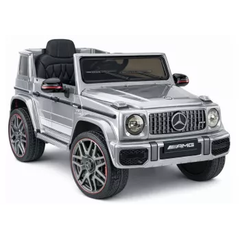 LEAN CARS Mercedes AMG G 63 sidabrinis dažytas baterijomis varomas automobilis