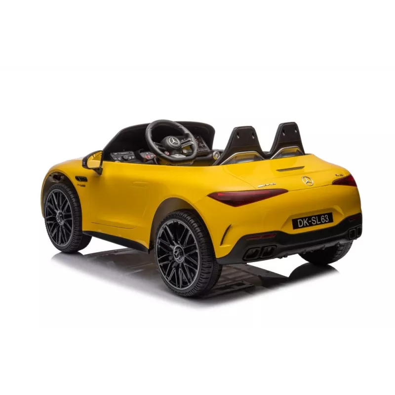 LEAN CARS Mercedes AMG SL63 baterinis automobilis, geltonai dažytas