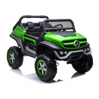 LEAN CARS Mercedes Unimog 12V elektrinis važinėjamas automobilis, žalias