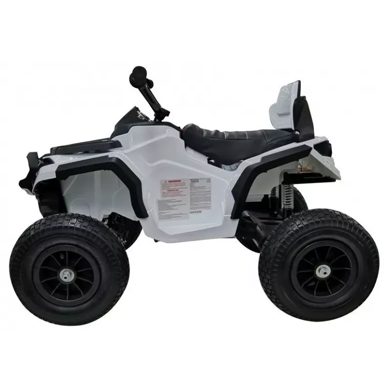 LEAN CARS Quad BDM0906 elektrinė vaikiška mašinėlė su pripūstais ratais, LED lemputėmis, MP3, balta