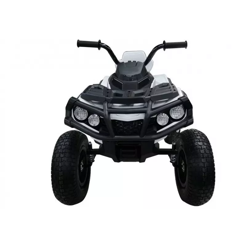 LEAN CARS Quad BDM0906 elektrinė vaikiška mašinėlė su pripūstais ratais, LED lemputėmis, MP3, balta