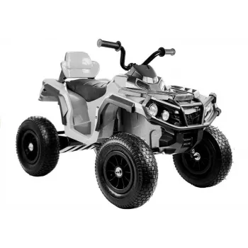 LEAN CARS Quad BDM0906 elektrinė vaikiška mašinėlė su pripūstais ratais, LED lemputėmis, MP3, balta