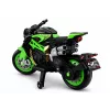 LEAN CARS XW-07 akumuliatorinis motociklas su šviečiančiais LED ratais žalias