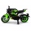 LEAN CARS XW-07 akumuliatorinis motociklas su šviečiančiais LED ratais žalias