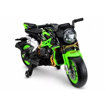 LEAN CARS XW-07 akumuliatorinis motociklas su šviečiančiais LED ratais žalias