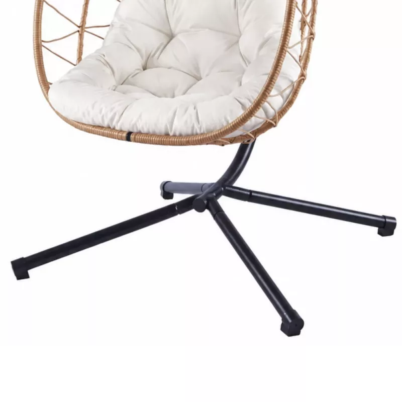LEAN Pakabinama supamoji kėdė Garden Cocoon su pagalvėlėmis, rudas rėmas