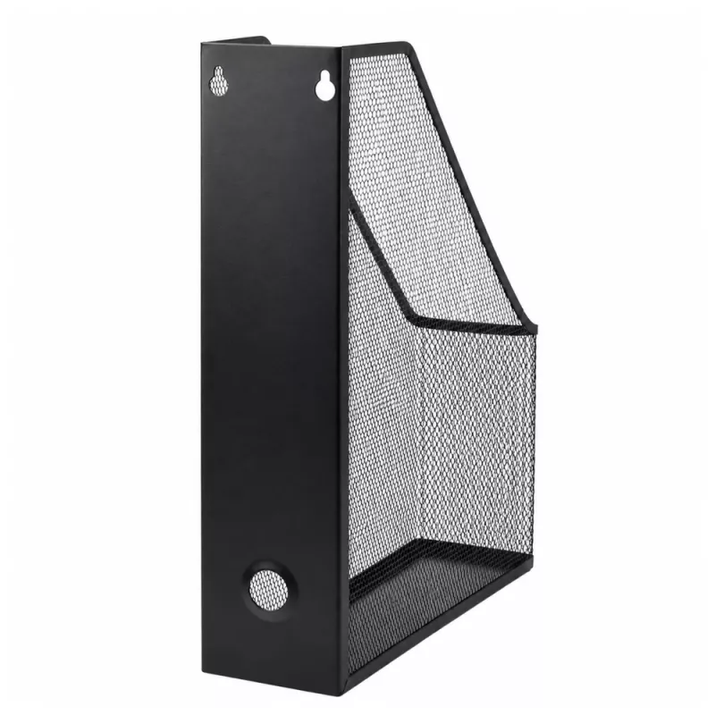 LEAN metalinis biuro organizatorius stovas dokumentams ir segtuvams, vertikalus, juodas, A4