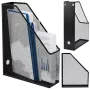 LEAN metalinis biuro organizatorius stovas dokumentams ir segtuvams, vertikalus, juodas, A4
