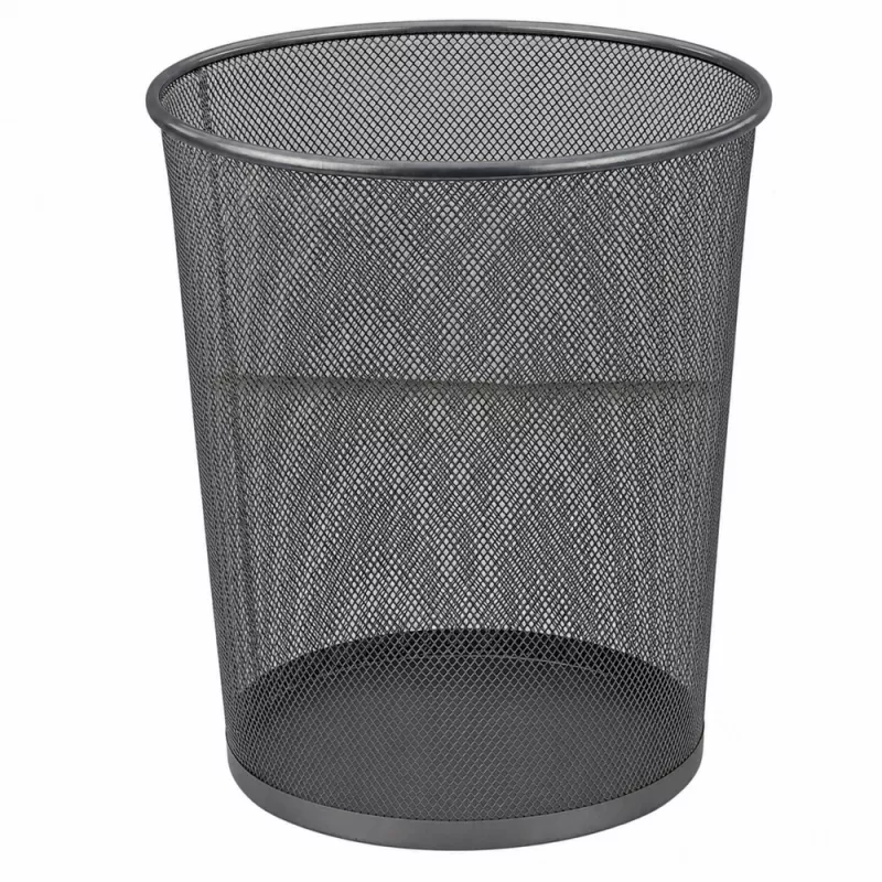 LEAN Biuro Šiukšliadėžė Metalinis Tinklelis Apvali Sidabrinė 19 L