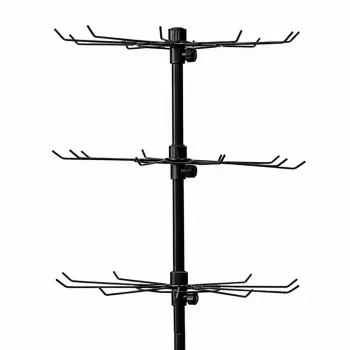 LEAN besisukantis stelažas su lentynomis 4 pakopų ant ratukų juodas 40x150 cm 360° pasukamas