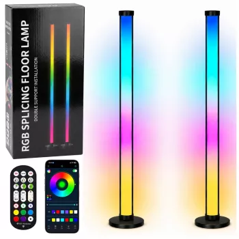 LEAN Smart Floor Lamps Colorful RGB LED Lights Remote Control App 125cm 2 vnt.
