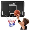 LEAN SPORT 30566 Basketball Hoop and Backboard - 90cm Polycarbonate Board, Wall Mounted, Black/Red