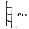 LEAN SPORT BEST 97 cm batuto kopėčios – 2 pakopų neslystančio plieno, universalios, juodos