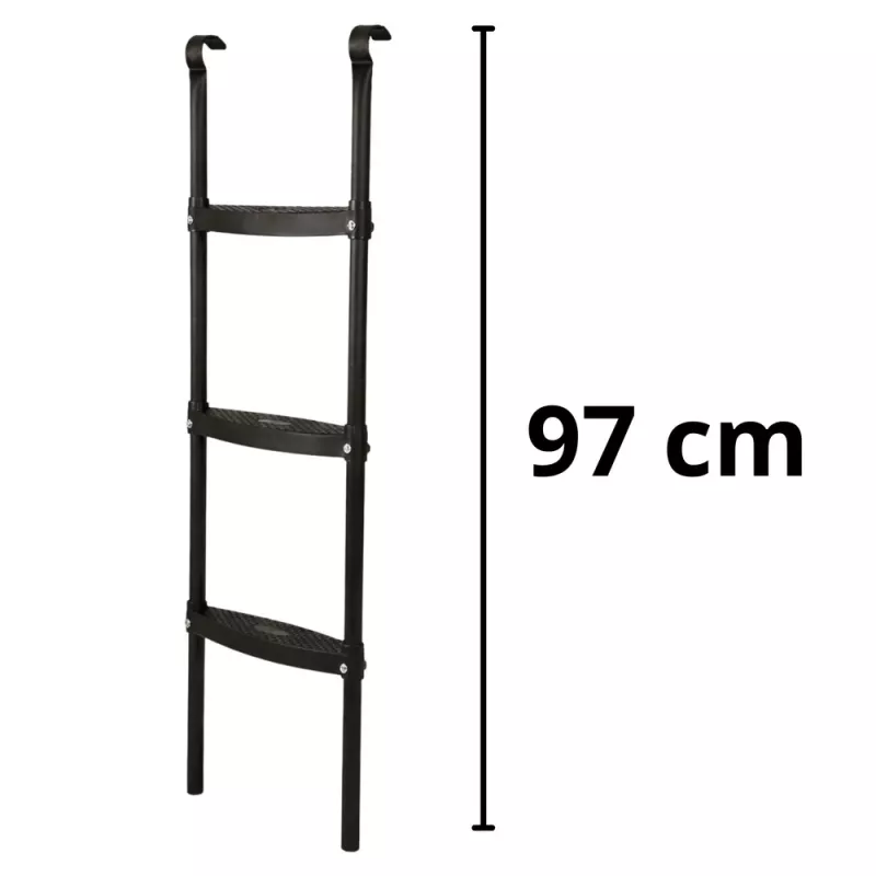 LEAN SPORT BEST 97 cm batuto kopėčios – 2 pakopų neslystančio plieno, universalios, juodos