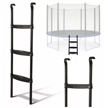 LEAN SPORT BEST 97 cm batuto kopėčios – 2 pakopų neslystančio plieno, universalios, juodos