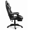 LEAN Swivel Office Gaming Chair with Footrest and Cushions Black and Gray