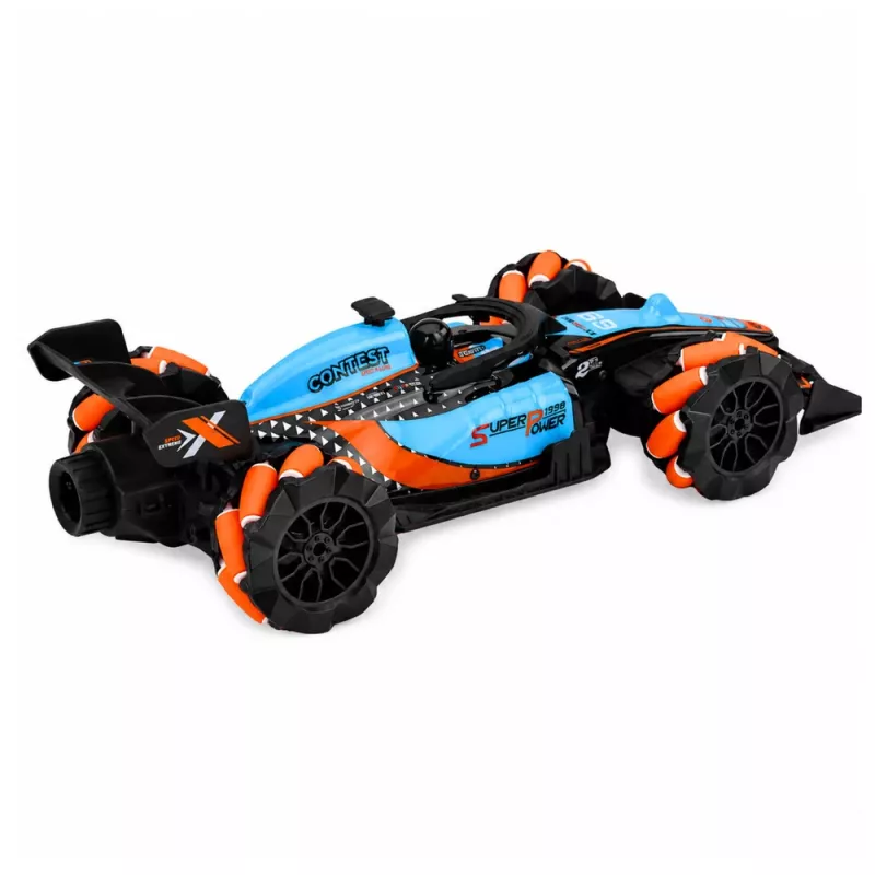 LEAN TOYS 1:14 4WD nuotolinio valdymo triukų automobilis su 360° sukimu ir LED lemputėmis
