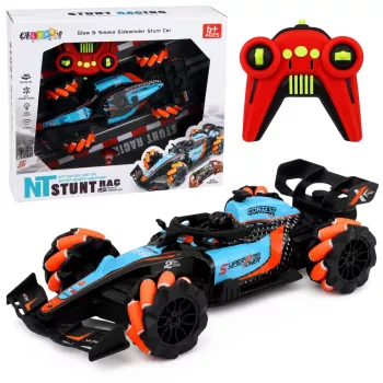 LEAN TOYS 1:14 4WD nuotolinio valdymo triukų automobilis su 360° sukimu ir LED lemputėmis