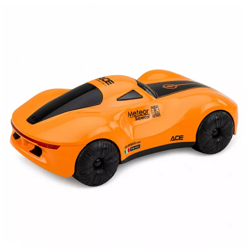 LEAN TOYS 1:16 2.4GHz 4WD RC dreifuojantis automobilis su dūmų efektu, LED lemputėmis ir garsu, oranžinis