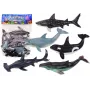 LEAN TOYS 17521 6 vnt. jūros gyvūnų figūrėlių rinkinys - orka, ryklys, banginis, delfinas, vėžlys ir rajoja - įvairiaspalvis