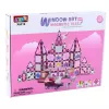LEAN TOYS 25282 Magnetiniai statybiniai blokeliai Vitražo langų rinkinys su rožiniais žymekliais, 126 vnt., kūrybinis meno žaislas