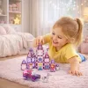LEAN TOYS 25282 Magnetiniai statybiniai blokeliai Vitražo langų rinkinys su rožiniais žymekliais, 126 vnt., kūrybinis meno žaislas