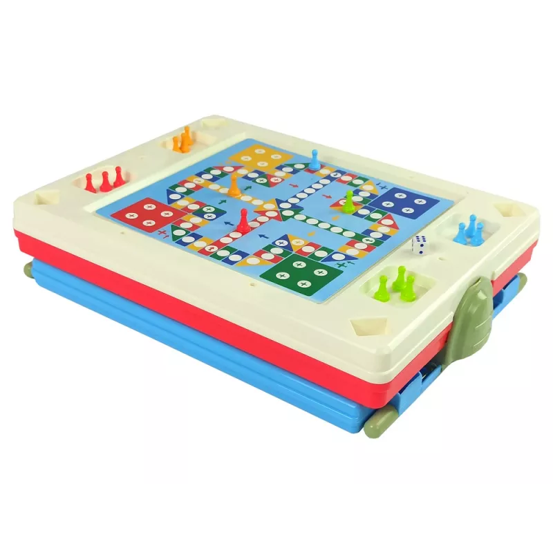 LEAN TOYS 3-in-1 Magnetinė-Kreidinė Lenta, Mėlynas Stalas Žaidimams