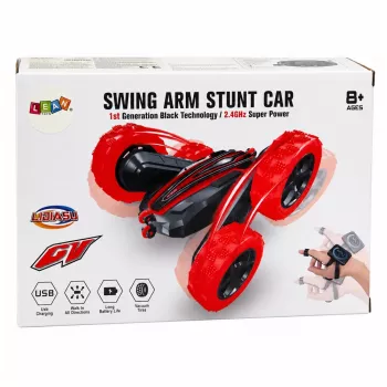 LEAN TOYS 360° gestų valdomas RC akrobatinis automobilis, raudonas