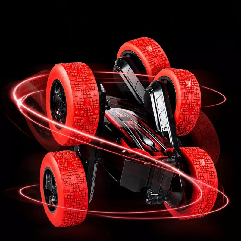 LEAN TOYS 360° gestų valdomas RC akrobatinis automobilis, raudonas