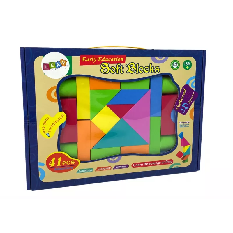 LEAN TOYS 41 vnt. Statybiniai putplasčio blokeliai vaikams