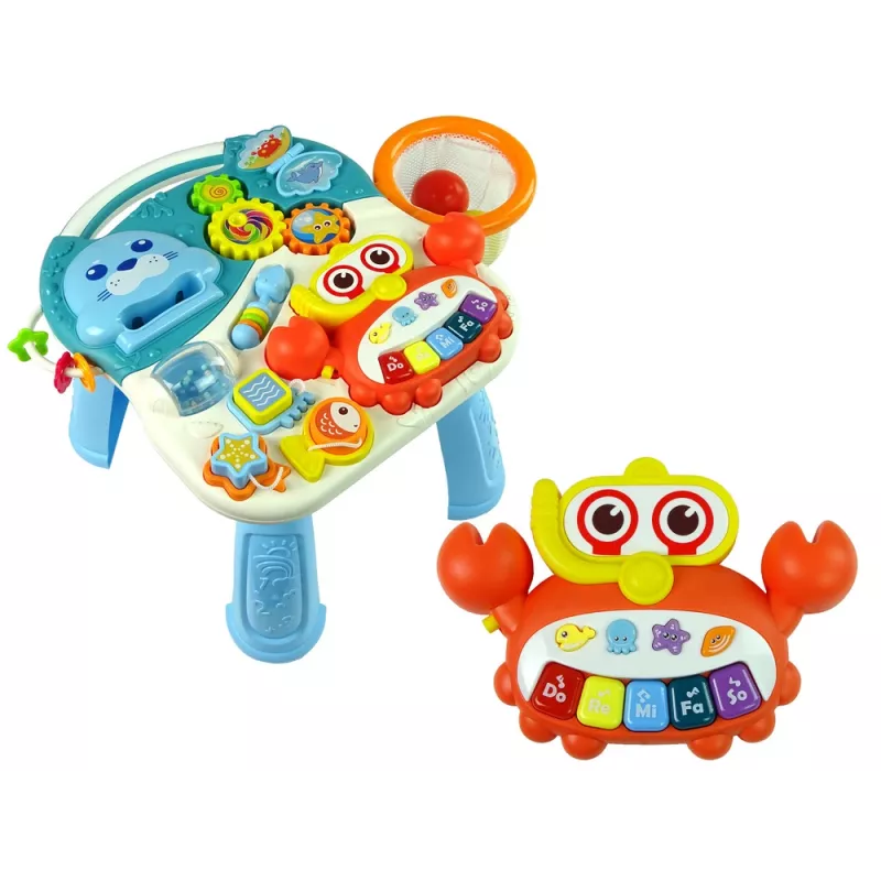 LEAN TOYS 4in1 Pushchair Learning Table Scooter Bike For Baby Blue