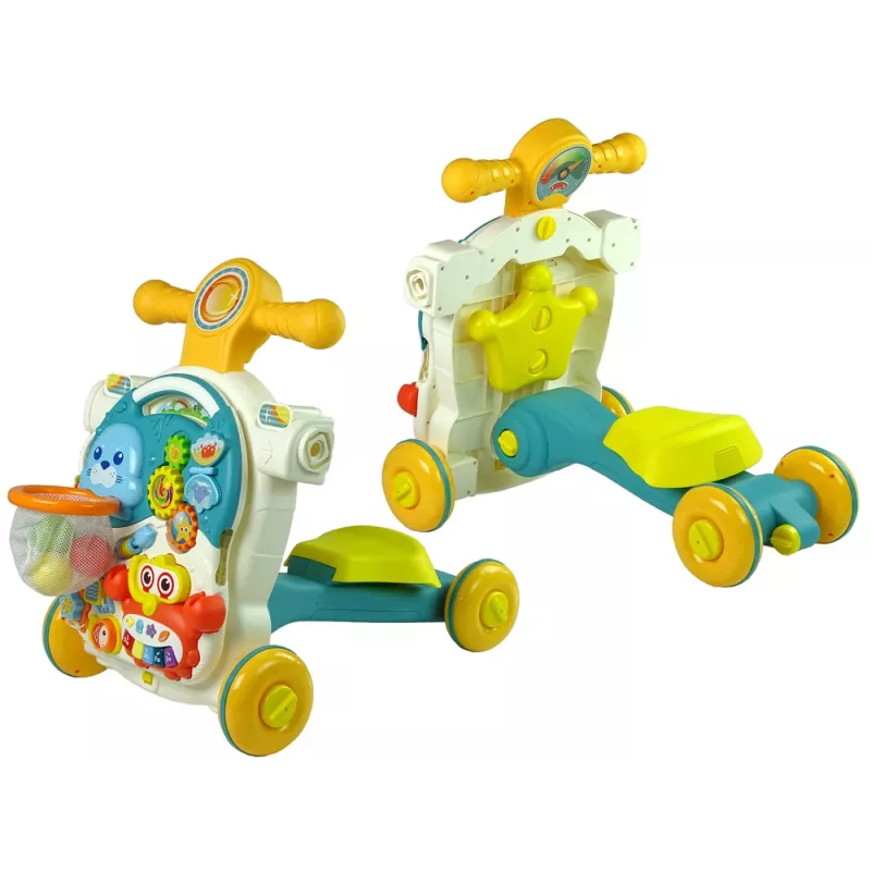 LEAN TOYS 4in1 Pushchair Learning Table Scooter Bike For Baby Blue