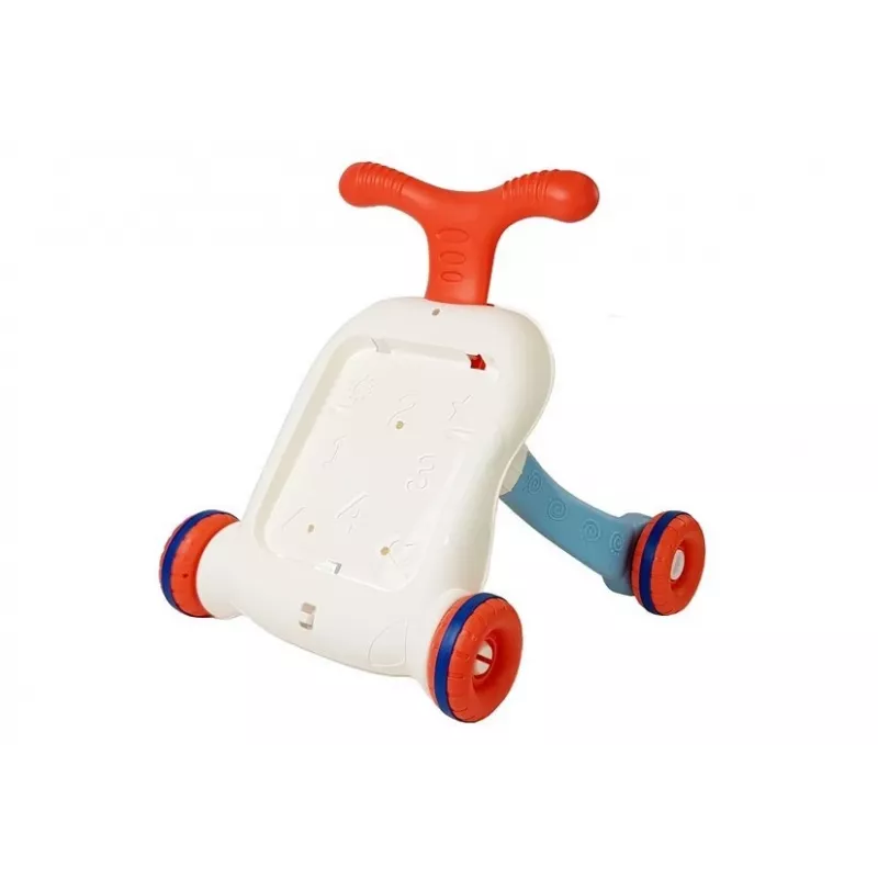 LEAN TOYS 7589 Interaktyvus stumdomas vaikštynės stalas su skydeliu, 2-in-1 kūdikio lavinamasis vaikštynė su šviesomis, garsais ir edukaciniu skydeliu