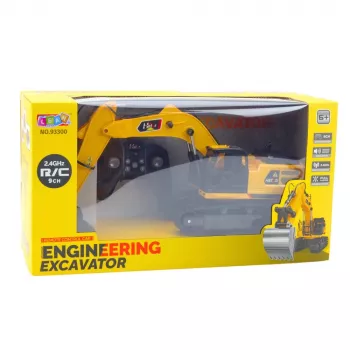 LEAN TOYS 9 kanalų 2.4GHz RC vikšrinis ekskavatorius su garsais ir LED žibintais, 1:14 mastelis