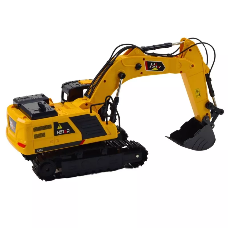 LEAN TOYS 9 kanalų 2.4GHz RC vikšrinis ekskavatorius su garsais ir LED žibintais, 1:14 mastelis