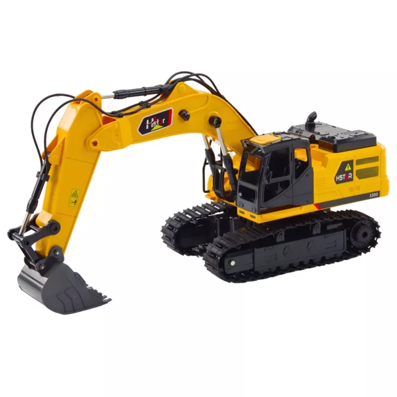 LEAN TOYS 9 kanalų 2.4GHz RC vikšrinis ekskavatorius su garsais ir LED žibintais, 1:14 mastelis