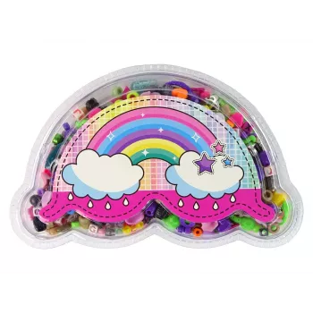 LEAN TOYS Spalvotų karoliukų rinkinys „Pasidaryk pats“ papuošalai
