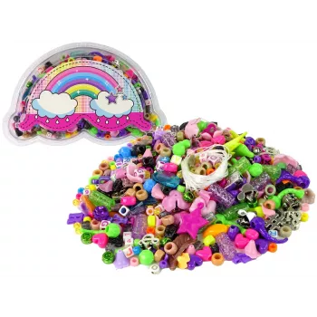 LEAN TOYS Spalvotų karoliukų rinkinys „Pasidaryk pats“ papuošalai