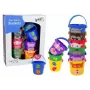 LEAN TOYS Spalvotų kibirėlių rinkinys su gyvūnėliais – piramidė