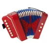 LEAN TOYS Akordeonas mažiesiems muzikantams – raudonas, 7 aukštųjų klavišų, diatoninis, nuo 3 metų