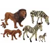 LEAN TOYS Afrikos laukiniai gyvūnai Liūtas Zebra Šeimos figūrėlių rinkinys